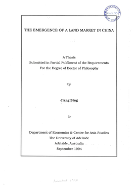 The Emergence of a Land Market in China