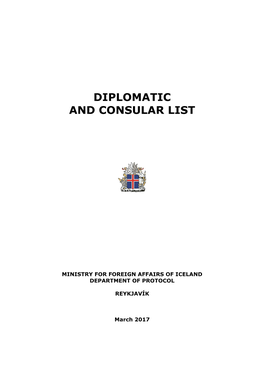 Diplomatic and Consular List