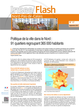 Politique De La Ville Dans Le Nord : 91 Quartiers Regroupant 365 000 Habitants