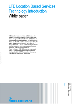LTE Location Based Services Technology Introduction White Paper