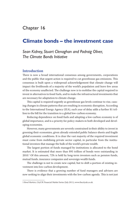 Climate Bonds – the Investment Case