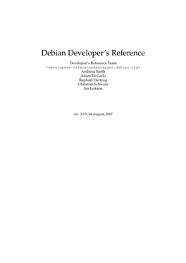 Debian Developer's Reference