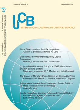 Cover and Contents, IJCB September 2013
