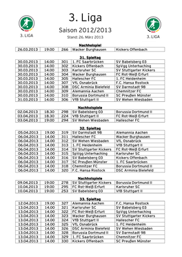 Spielplan 3. Liga 12-13 Spieltag 31-38 Mns