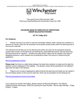 Town and Country Planning Acts 1990 Planning (Listed Building and Conservation Area) Act 1990