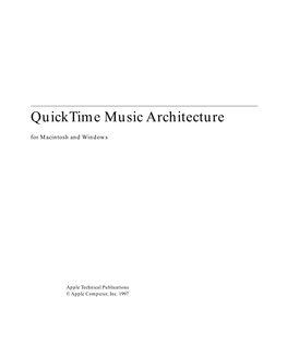 Quicktime Music Architecture for Macintosh and Windows