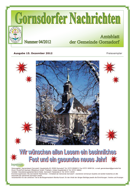 Ausgabe 15. Dezember 2012 Freiexemplar