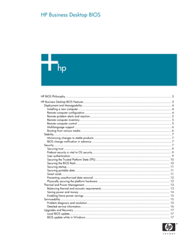 HP Business Desktop BIOS