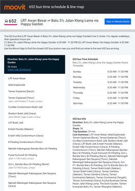 652 Bus Time Schedule & Line Route