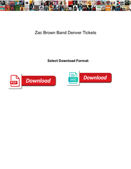 Zac Brown Band Denver Tickets