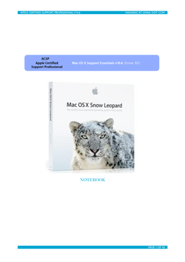 Mac OS X Support Essentials V10.6