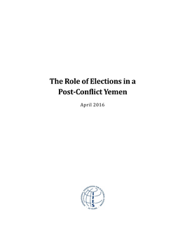 The Role of Elections in a Post-Conflict Yemen