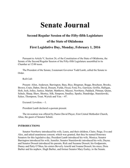 Senate Journal Feb 01, 2016