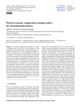 Temperature-Sensing Waders for Environmental Sciences