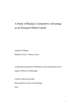 A Study of Beijing's Competitive Advantage As An