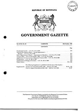 Government Gazette