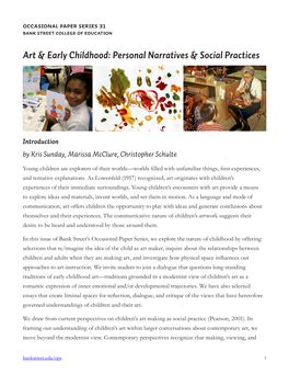 Art & Early Childhood: Personal Narratives & Social Practices