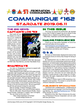 Communique #162 Stardate 2019.06.11