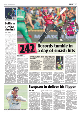 Records Tumble in a Day of Smash Hits