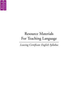 Resource Materials for Teaching Language