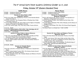 The 9Th Annual Harry Potter Academic Conference