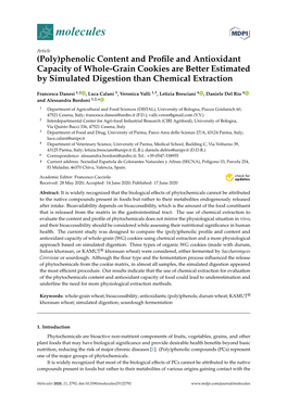 Phenolic Content and Profile and Antioxidant