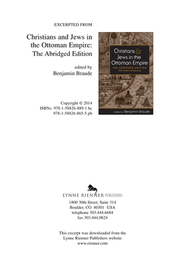 Christians and Jews in the Ottoman Empire: the Abridged Edition