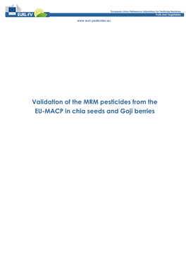 Validation MRM EU-MACP Chia Goji