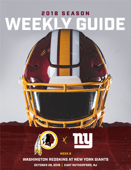 Washington Redskins at New York Giants October 28, 2018 | East Rutherford, Nj Game Release