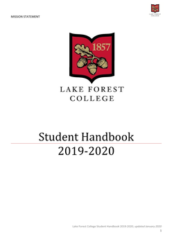 Student Handbook 2019-2020