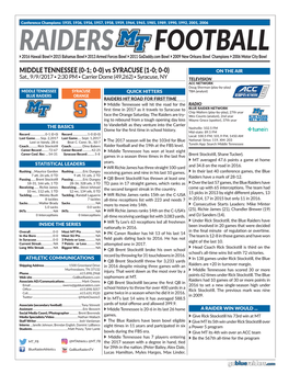 2017 MT Game Notes.Indd