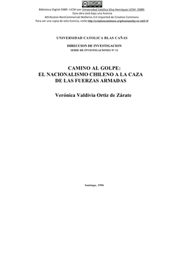 Camino Al Golpe: El Nacionalismo Chileno a La Caza De Las Fuerzas Armadas