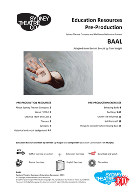 BAAL Adapted from Bertolt Brecht by Tom Wright