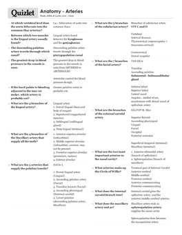 Arteries Study Online at Quizlet.Com/ 12Ikeb