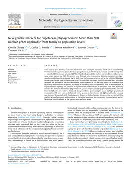 New Genetic Markers for Sapotaceae Phylogenomics: More Than 600 Nuclear Genes Applicable from Family to Population Levels