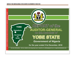 Report of the Auditor-General on the Accounts of Government of Yobe State