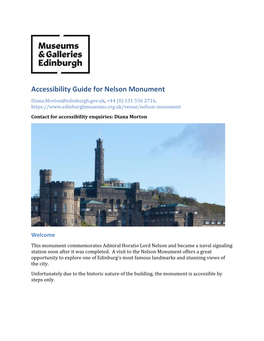 Accessibility Guide for Nelson Monument