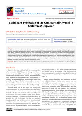 Scald Burn Protection of the Commercially Available Children's