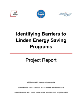 Identifying Barriers to Linden Energy Saving Programs