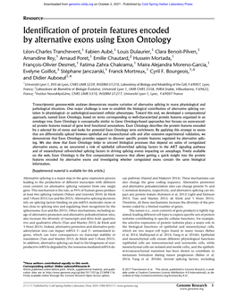 Identification of Protein Features Encoded by Alternative Exons Using Exon Ontology