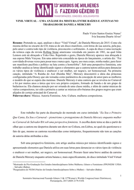 Vinil Virtual – Uma Análise Da Mistura Entre Raízes E Antenas No Trabalho De Daniela Mercury