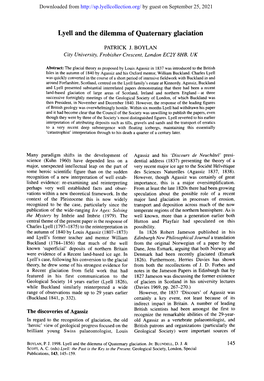 Lyell and the Dilemma of Quaternary Glaciation