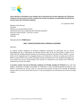 Lettre Adressée Au Président Et Aux Membres De La Commission Des