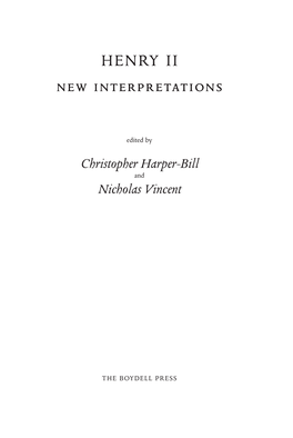 Henry Ii New Interpretations