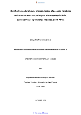 Identification and Molecular Characterization of Zoonotic Rickettsiae