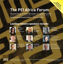 The PEI Africa Forum Assessing a New Decade of Opportunity