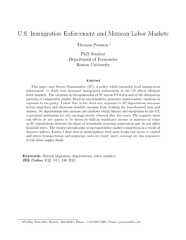 U.S. Immigration Enforcement and Mexican Labor Markets