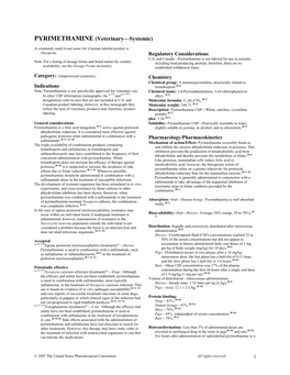 PYRIMETHAMINE (Veterinary—Systemic)