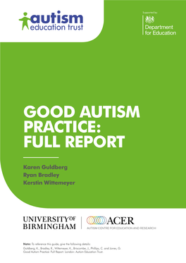 Good Autism Practice: Full Report