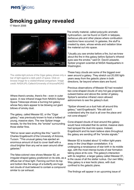 Smoking Galaxy Revealed 17 March 2006